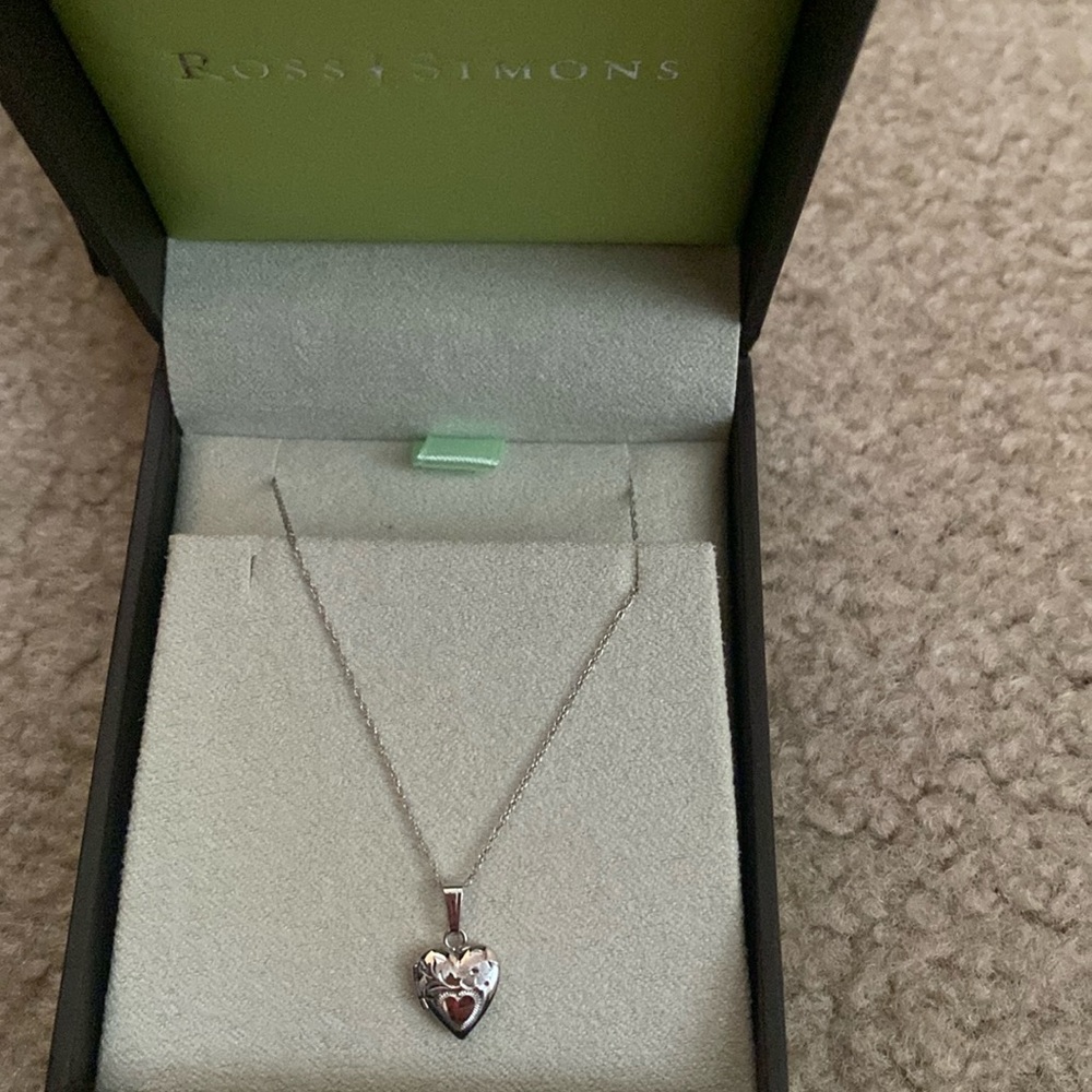 Ross-Simons Heart Shaped Sterling Silver Locket Necklace